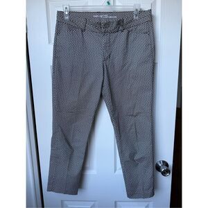 GAP Khakis Slim City Pants Size 10 Women's Black White Weave Pattern
